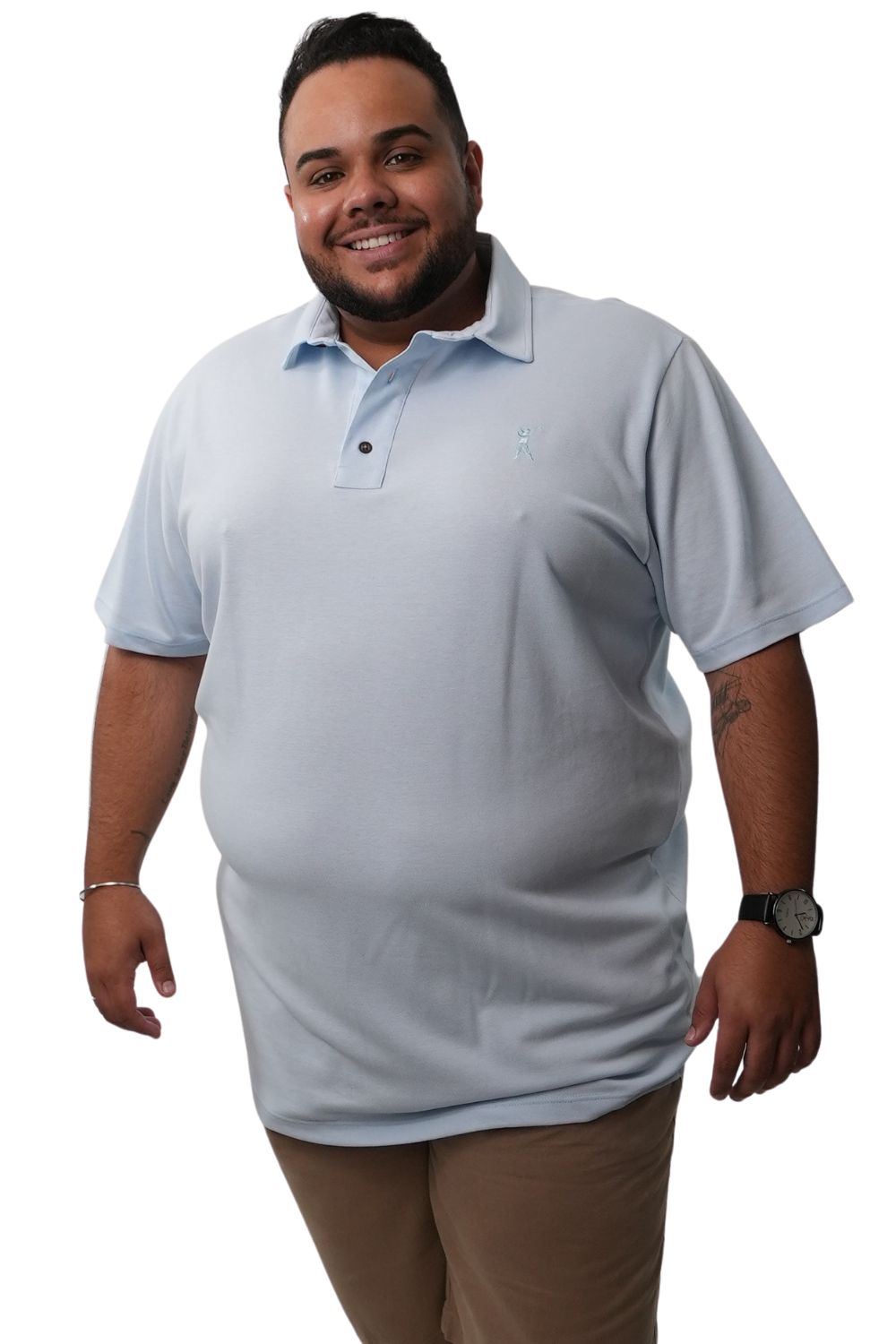 Camisa Polo Colarinho Lisa Plus Size