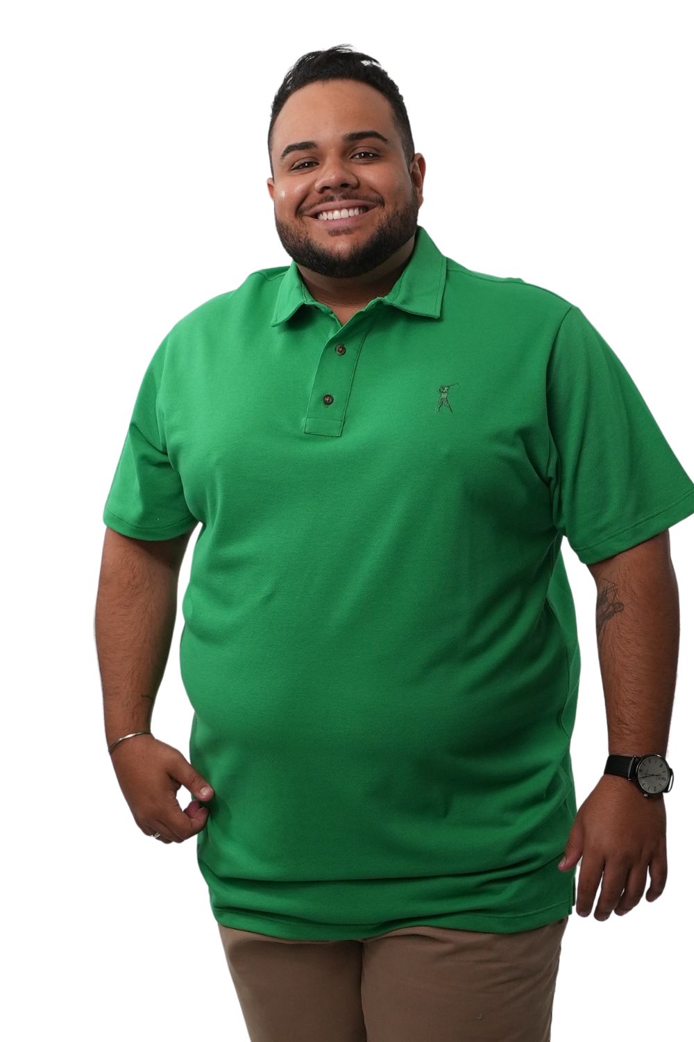 Camisa Polo Colarinho Lisa Plus Size